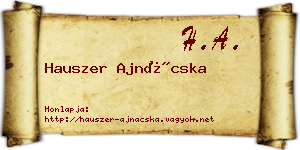 Hauszer Ajnácska névjegykártya